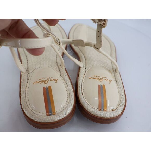 Sam Edelman Women Gigi Patent Slingback Thong Sandals Size 9.5M Ivory Flats - Picture 10 of 10